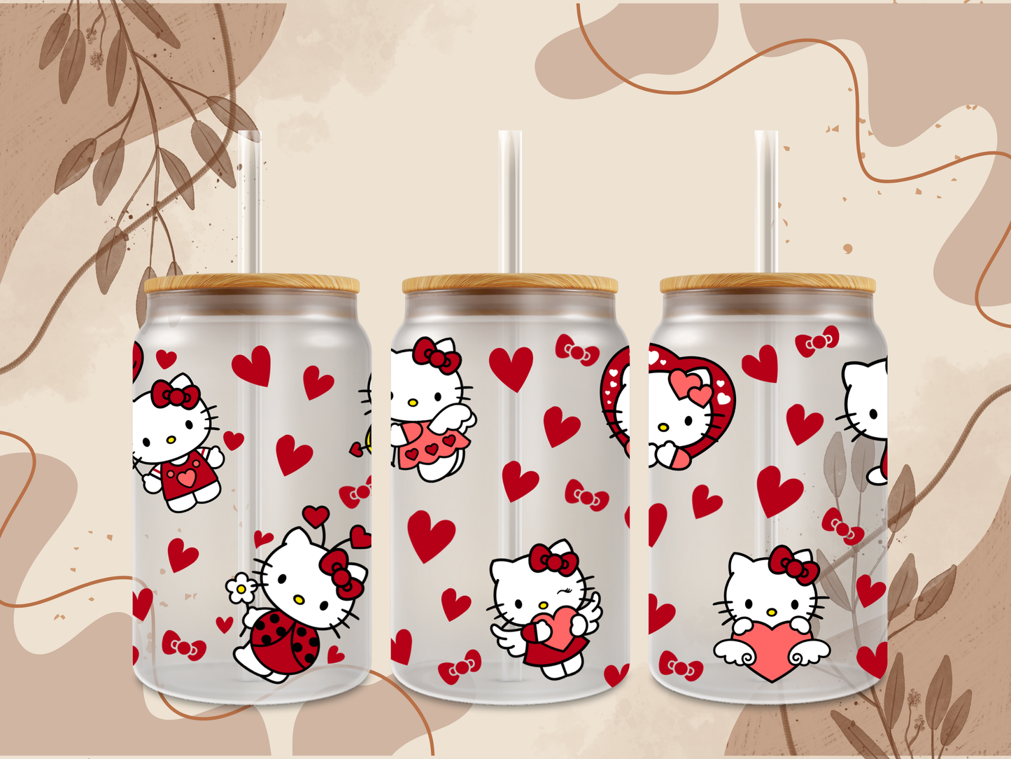 Valentine Kitty Glass Can