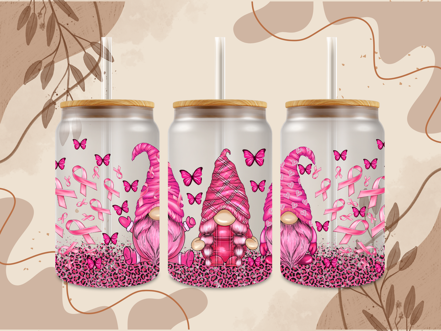 Breast Cancer Awareness Day Glass Can