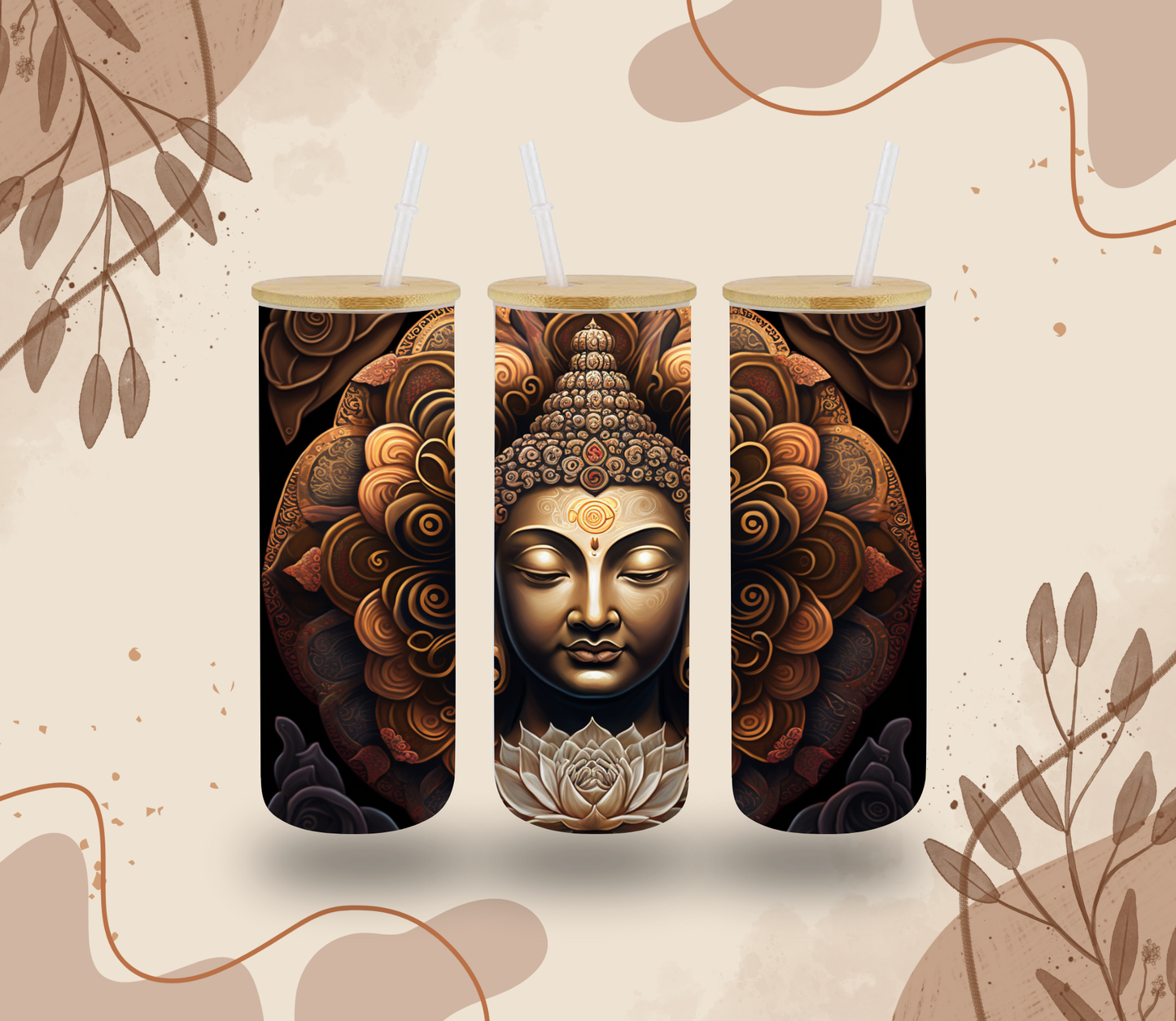 Tall Buddha Glass Can