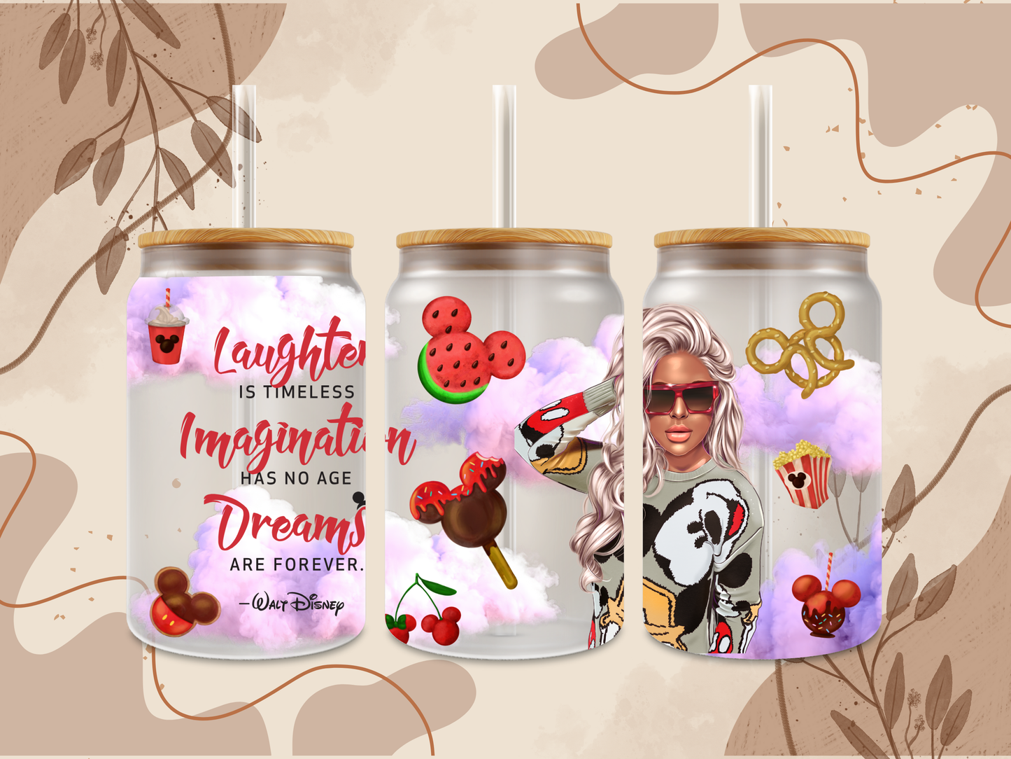 Magic Kingdom Girl Glass Can