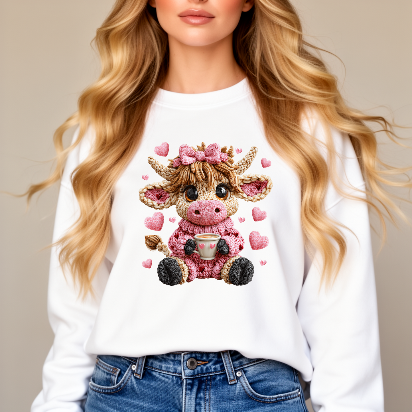 Valentine Highland Cow Top