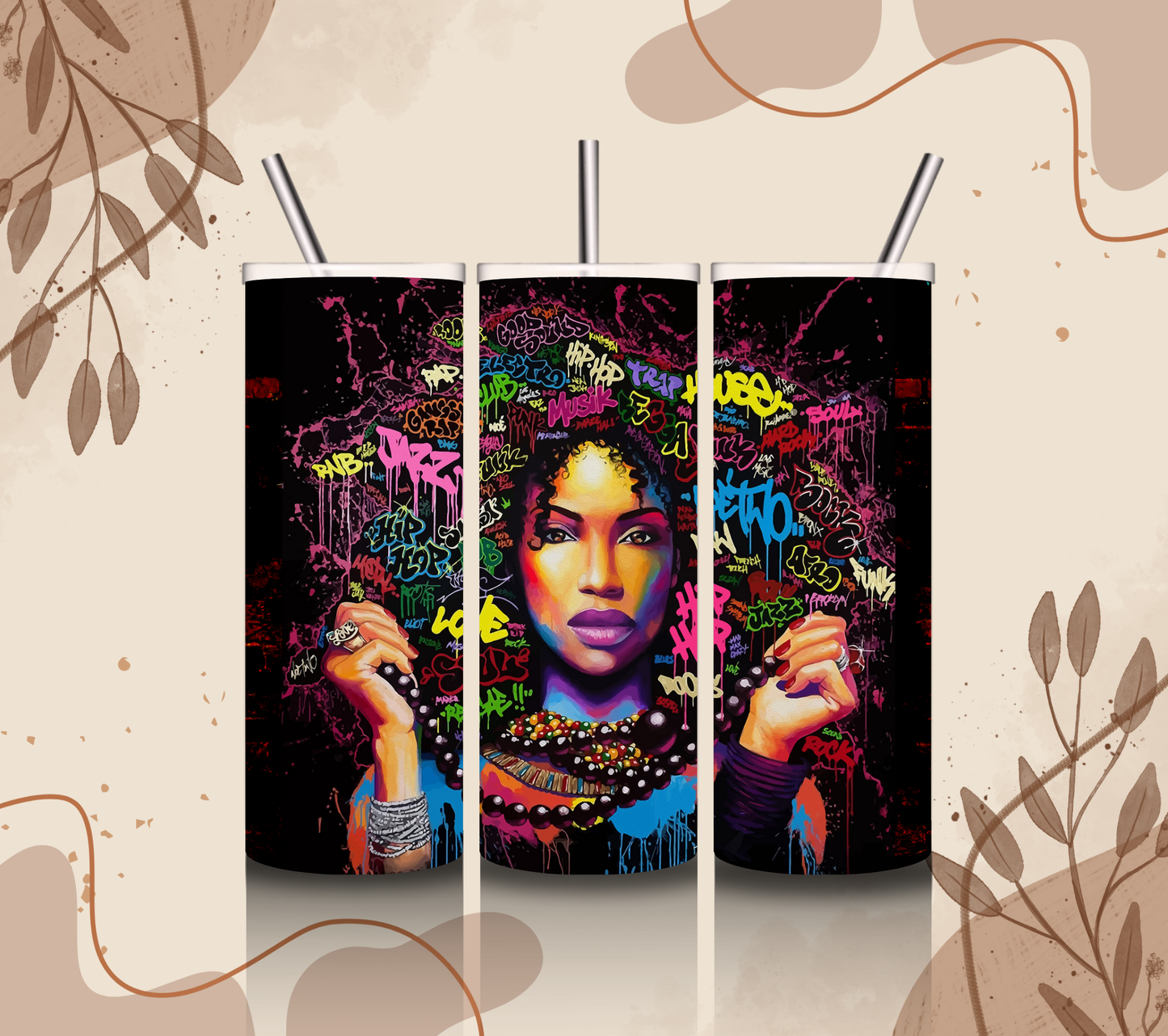 Colorful Girl With Words Tumbler