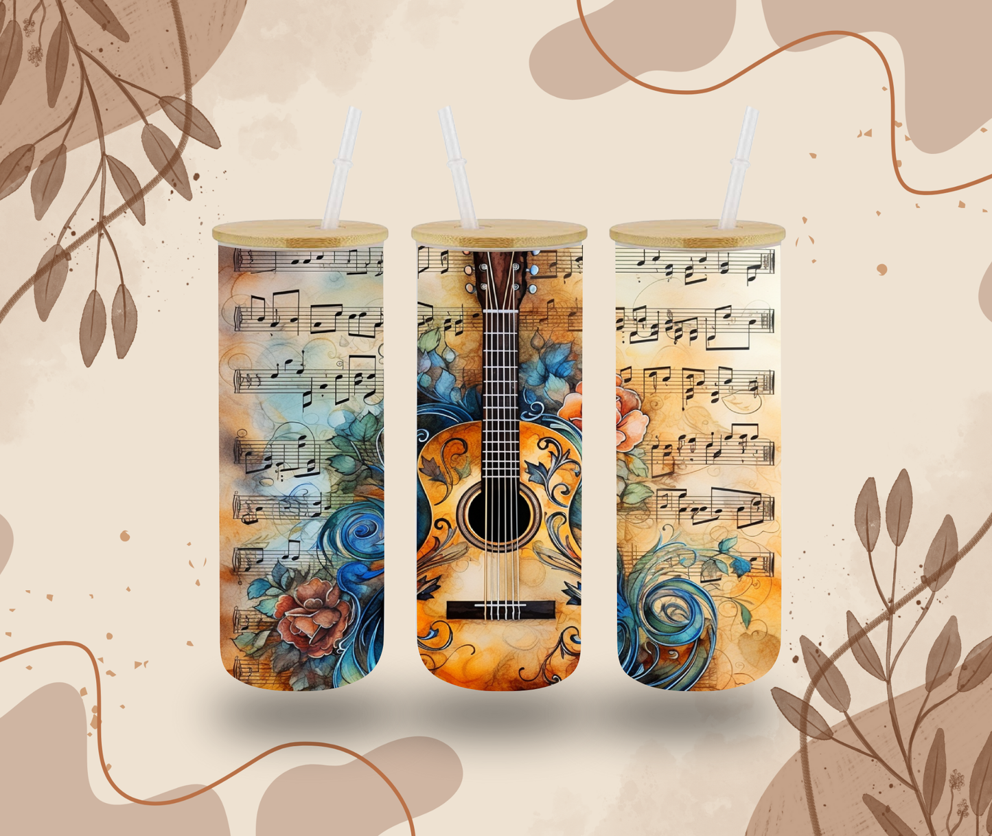 Tall Guitar Glass Can