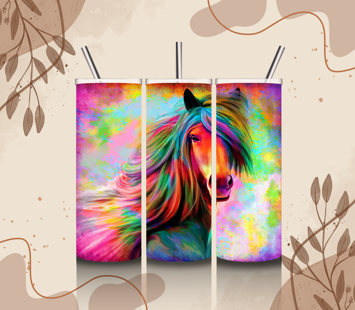 Colorful Horse Tumbler