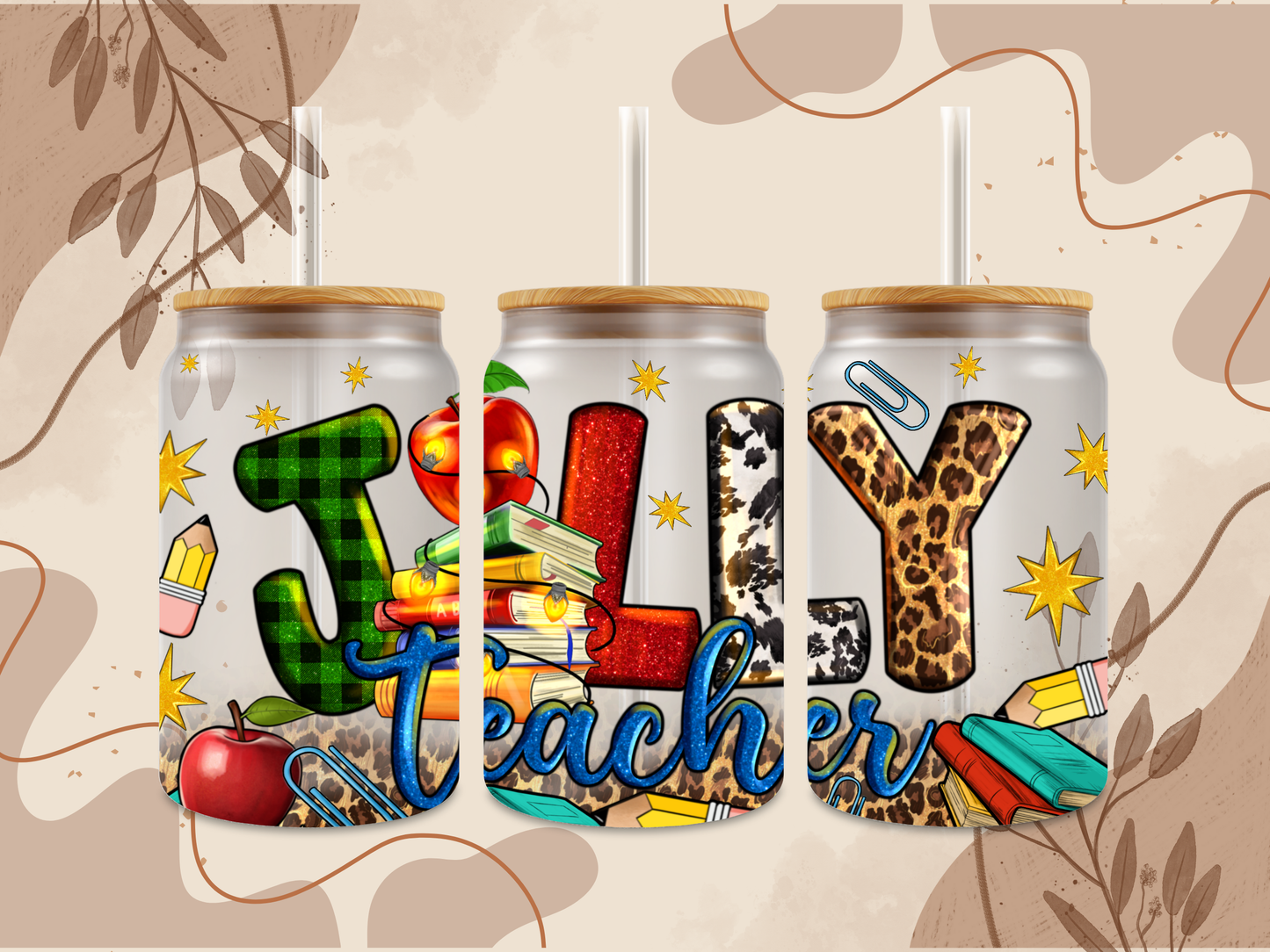 Jolly Teacher Glass Can