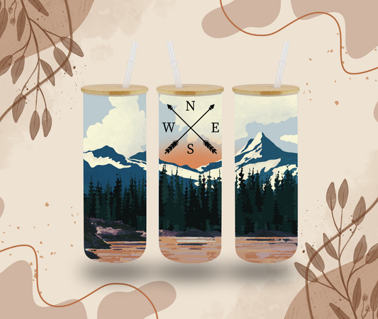 Tall Mountain Glass Can