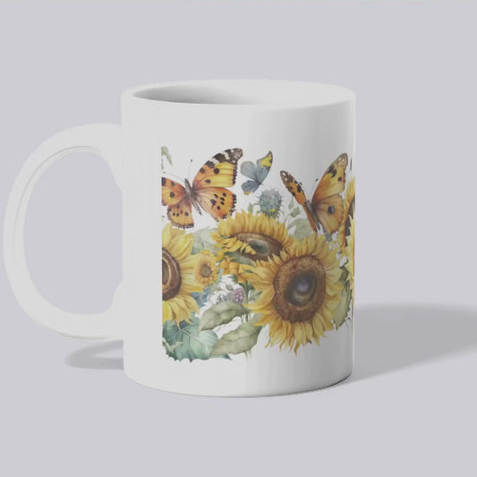 Butterfly & Sunflower Mug